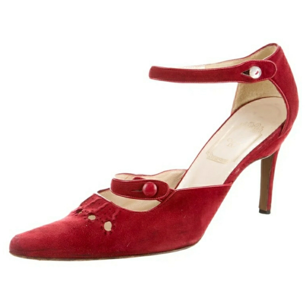 Christian Dior Cranberry Suede Heels / Pumps
